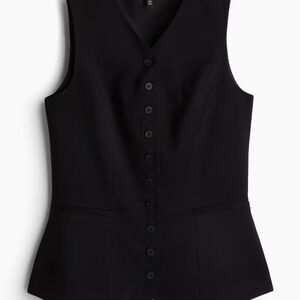 H&M Black Button-Up vest